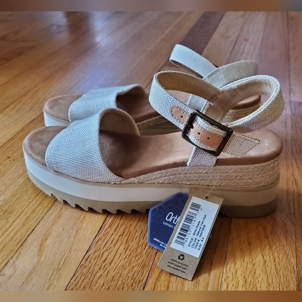 Toms Diana Wedge sandals New women's size 8.5 natural yarn dye